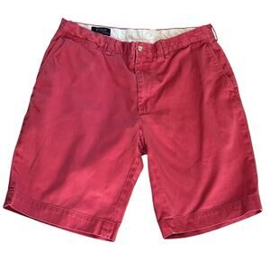 Polo Ralph Lauren Nantucket Red Flat Front Pink Cotton Shorts Men's 35x10
